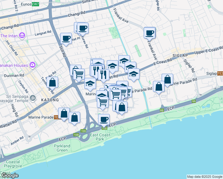 map of restaurants, bars, coffee shops, grocery stores, and more near in Singapore