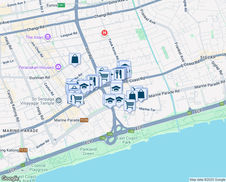 map of restaurants, bars, coffee shops, grocery stores, and more near in Singapore