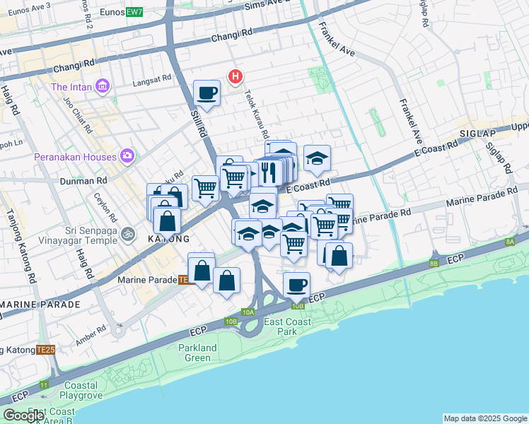 map of restaurants, bars, coffee shops, grocery stores, and more near in Singapore