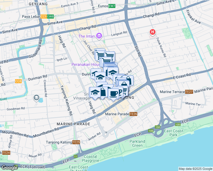 map of restaurants, bars, coffee shops, grocery stores, and more near in Singapore