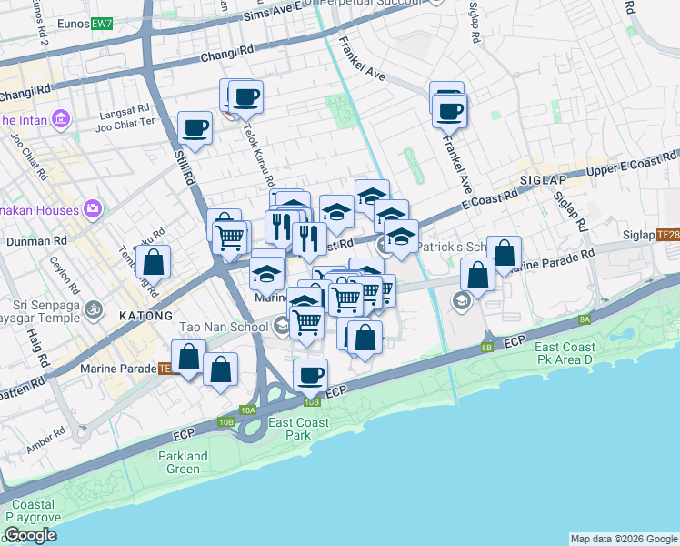 map of restaurants, bars, coffee shops, grocery stores, and more near in Singapore