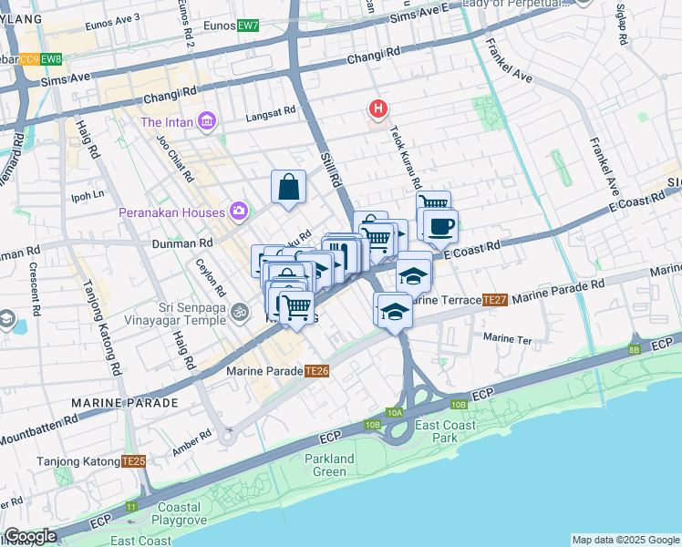 map of restaurants, bars, coffee shops, grocery stores, and more near in Singapore