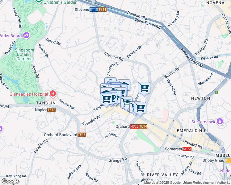 map of restaurants, bars, coffee shops, grocery stores, and more near in Singapore