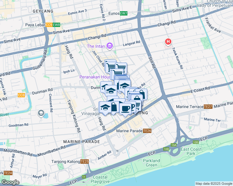 map of restaurants, bars, coffee shops, grocery stores, and more near in Singapore