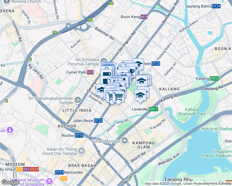 map of restaurants, bars, coffee shops, grocery stores, and more near in Singapore