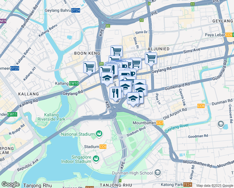 map of restaurants, bars, coffee shops, grocery stores, and more near in Singapore