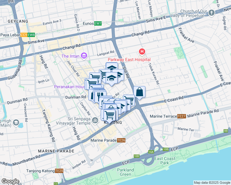 map of restaurants, bars, coffee shops, grocery stores, and more near in Singapore