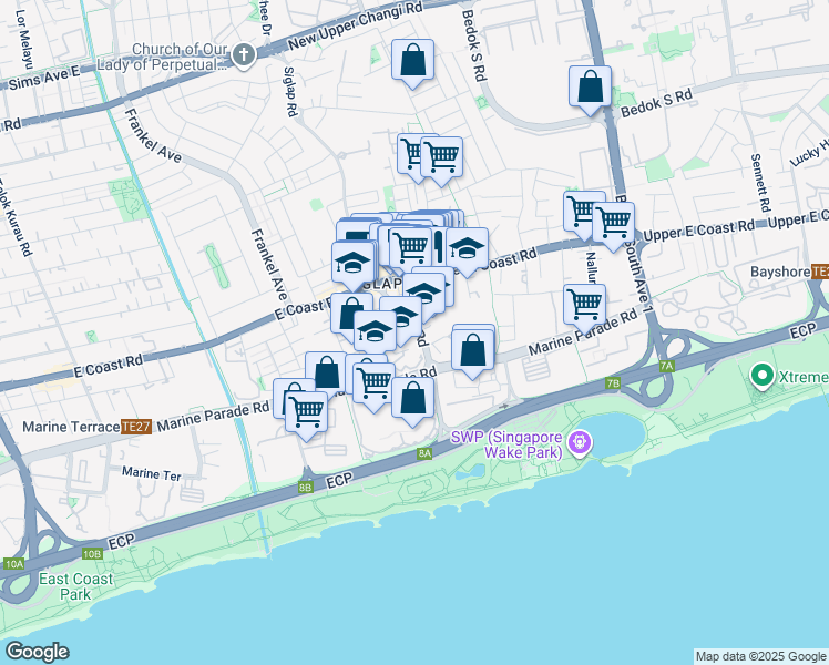 map of restaurants, bars, coffee shops, grocery stores, and more near in Singapore