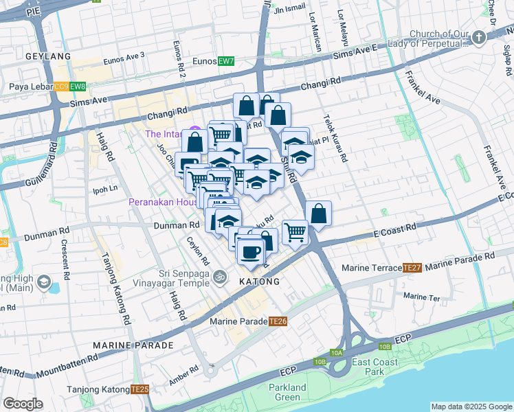 map of restaurants, bars, coffee shops, grocery stores, and more near in Singapore