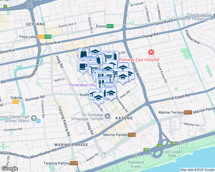 map of restaurants, bars, coffee shops, grocery stores, and more near in Singapore