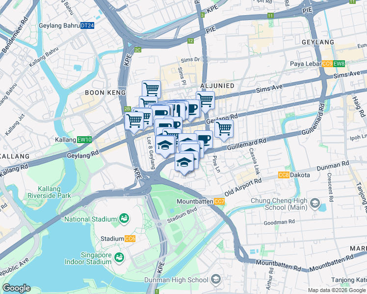 map of restaurants, bars, coffee shops, grocery stores, and more near in Singapore