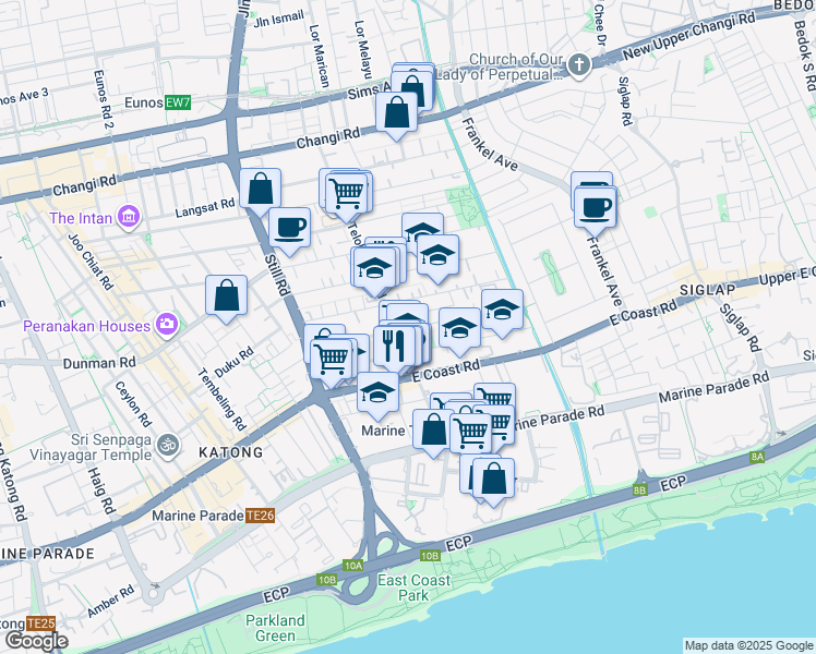 map of restaurants, bars, coffee shops, grocery stores, and more near in Singapore