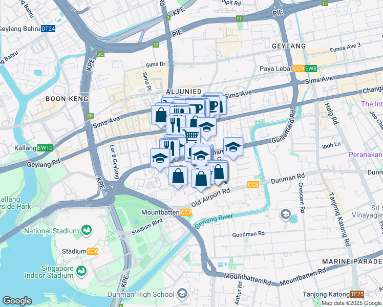 map of restaurants, bars, coffee shops, grocery stores, and more near in Singapore