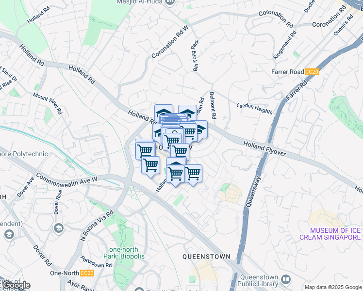 map of restaurants, bars, coffee shops, grocery stores, and more near in Singapore