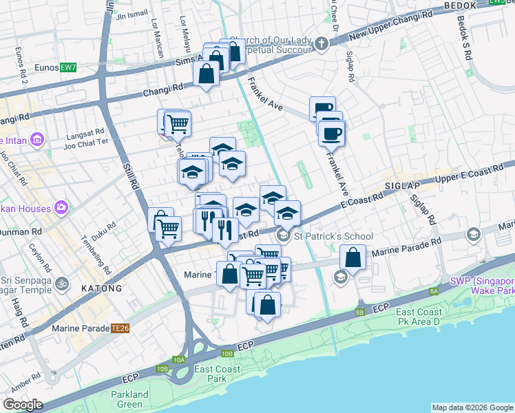 map of restaurants, bars, coffee shops, grocery stores, and more near in Singapore
