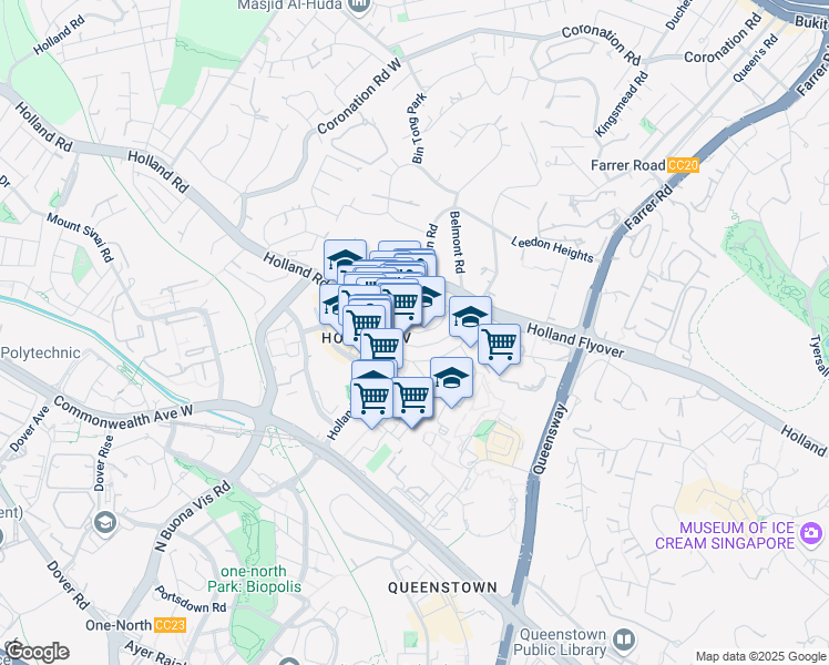 map of restaurants, bars, coffee shops, grocery stores, and more near in Singapore