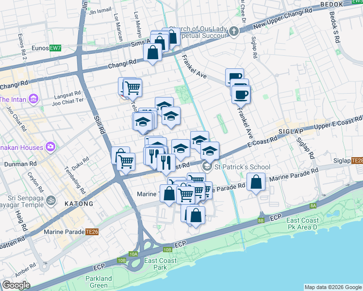 map of restaurants, bars, coffee shops, grocery stores, and more near in Singapore