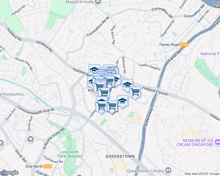 map of restaurants, bars, coffee shops, grocery stores, and more near in Singapore