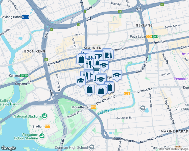 map of restaurants, bars, coffee shops, grocery stores, and more near in Singapore