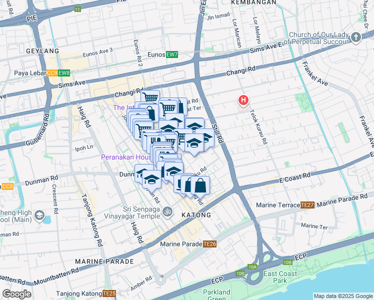 map of restaurants, bars, coffee shops, grocery stores, and more near in Singapore