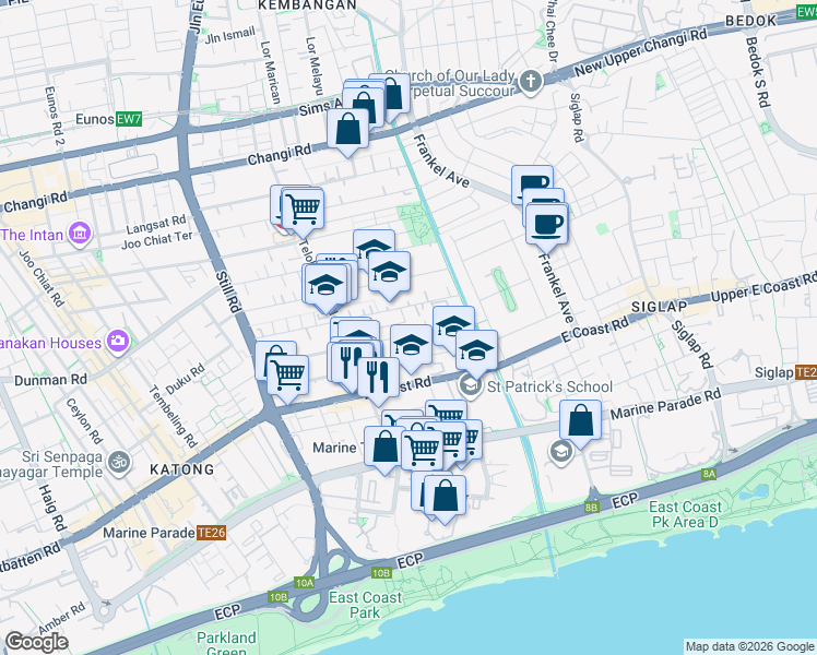 map of restaurants, bars, coffee shops, grocery stores, and more near in Singapore