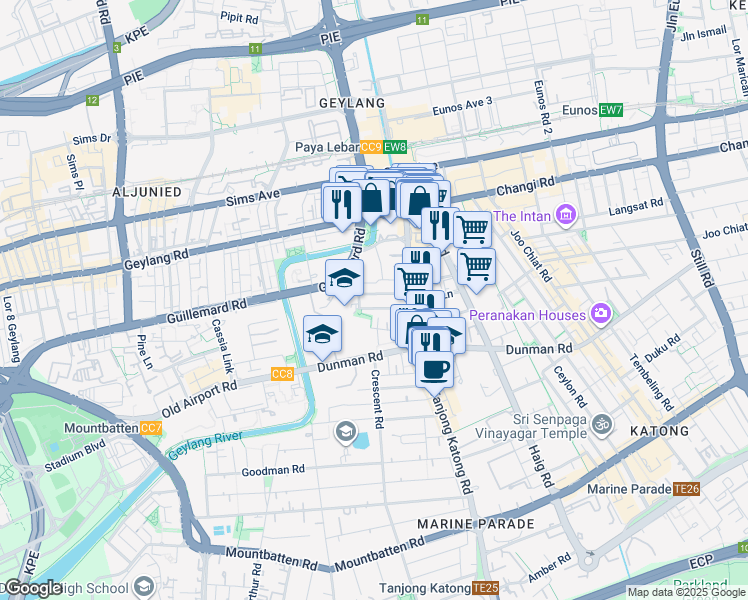 map of restaurants, bars, coffee shops, grocery stores, and more near in Singapore