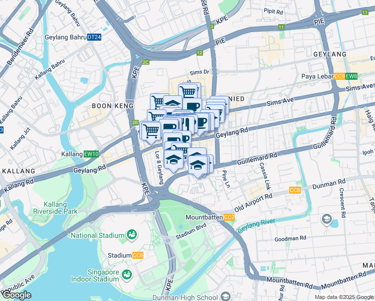 map of restaurants, bars, coffee shops, grocery stores, and more near in Singapore