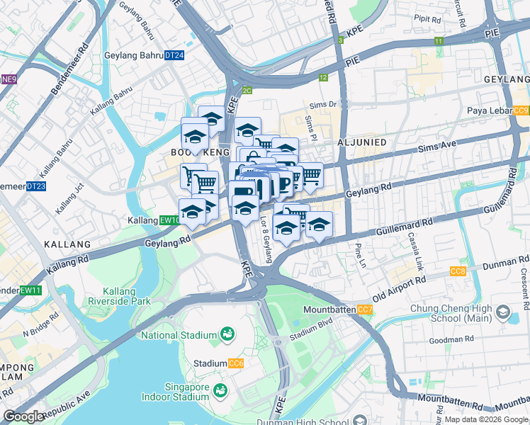 map of restaurants, bars, coffee shops, grocery stores, and more near in Singapore