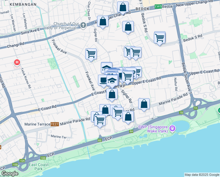 map of restaurants, bars, coffee shops, grocery stores, and more near in Singapore