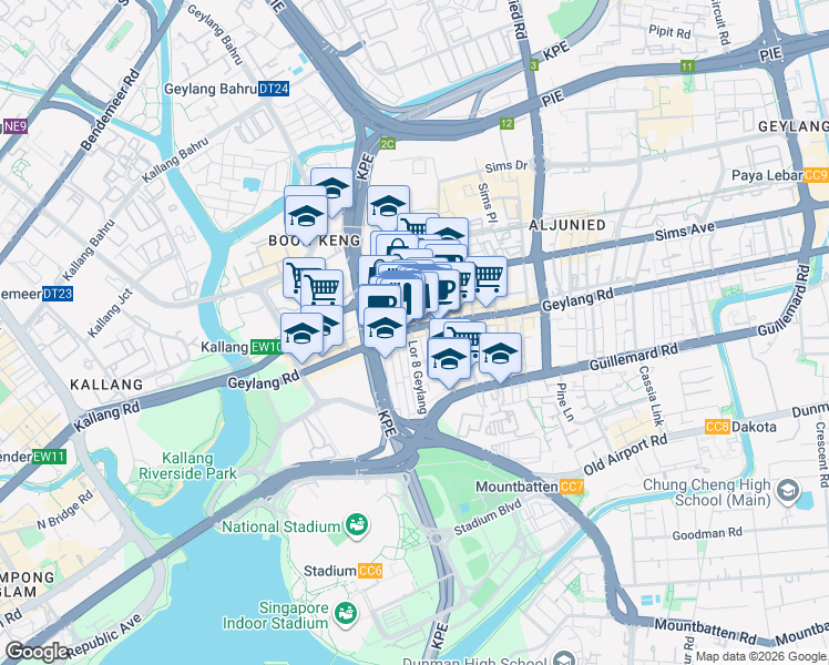 map of restaurants, bars, coffee shops, grocery stores, and more near in Singapore