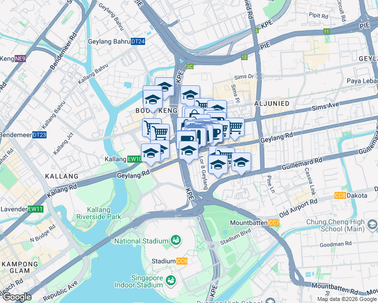 map of restaurants, bars, coffee shops, grocery stores, and more near in Singapore