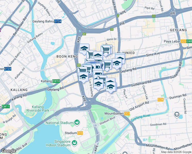 map of restaurants, bars, coffee shops, grocery stores, and more near in Singapore