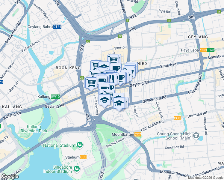 map of restaurants, bars, coffee shops, grocery stores, and more near in Singapore