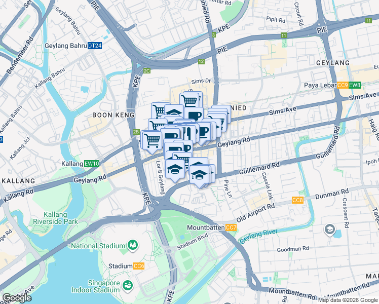 map of restaurants, bars, coffee shops, grocery stores, and more near in Singapore