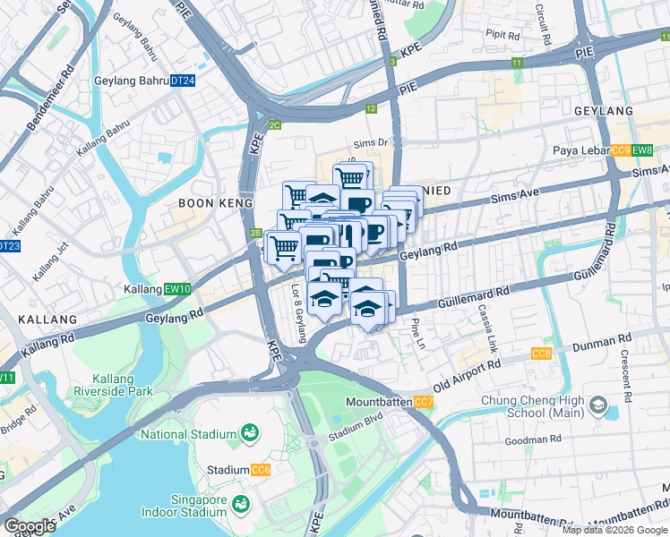 map of restaurants, bars, coffee shops, grocery stores, and more near in Singapore