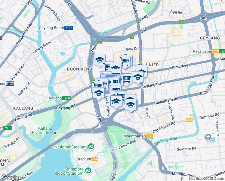 map of restaurants, bars, coffee shops, grocery stores, and more near in Singapore