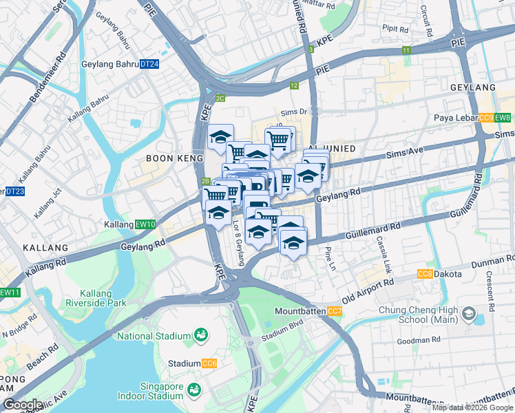 map of restaurants, bars, coffee shops, grocery stores, and more near in Singapore