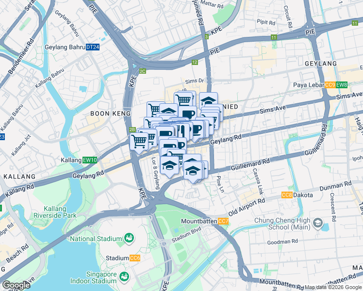 map of restaurants, bars, coffee shops, grocery stores, and more near in Singapore