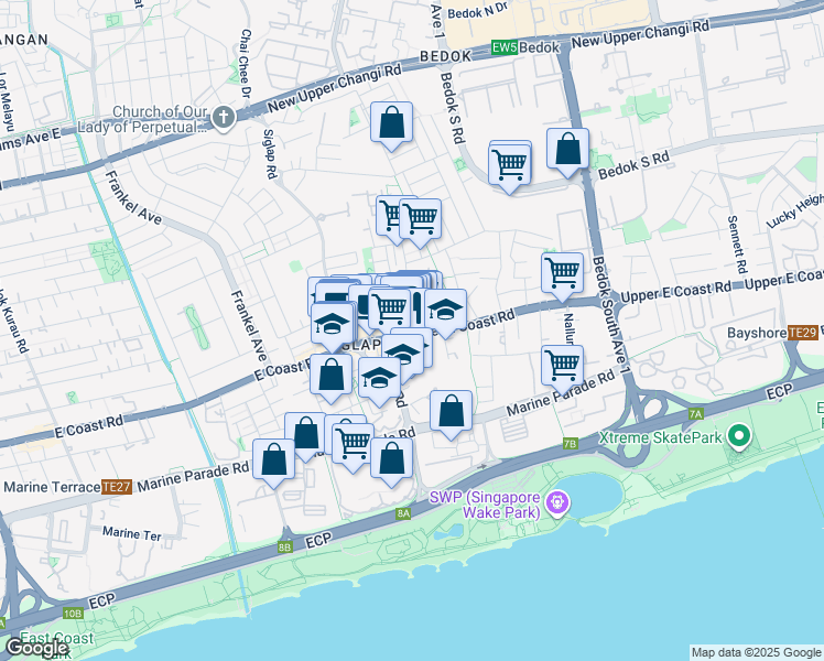 map of restaurants, bars, coffee shops, grocery stores, and more near in Singapore