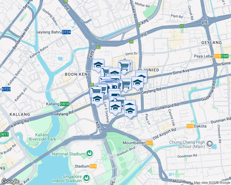 map of restaurants, bars, coffee shops, grocery stores, and more near in Singapore