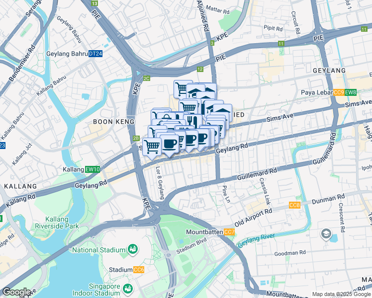 map of restaurants, bars, coffee shops, grocery stores, and more near in Singapore