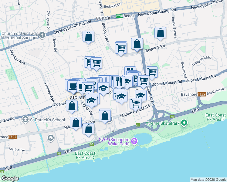 map of restaurants, bars, coffee shops, grocery stores, and more near in Singapore