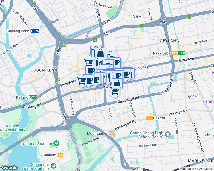 map of restaurants, bars, coffee shops, grocery stores, and more near in Singapore