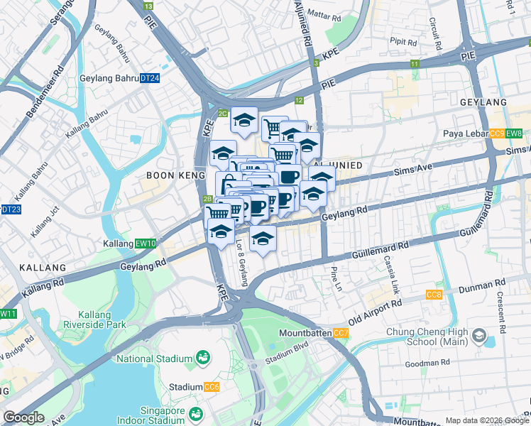 map of restaurants, bars, coffee shops, grocery stores, and more near in Singapore