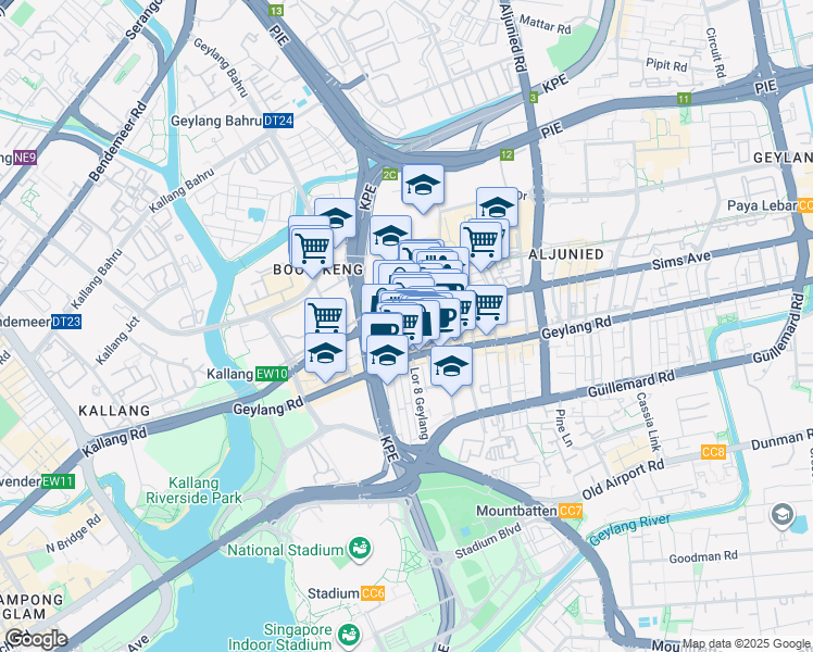 map of restaurants, bars, coffee shops, grocery stores, and more near in Singapore