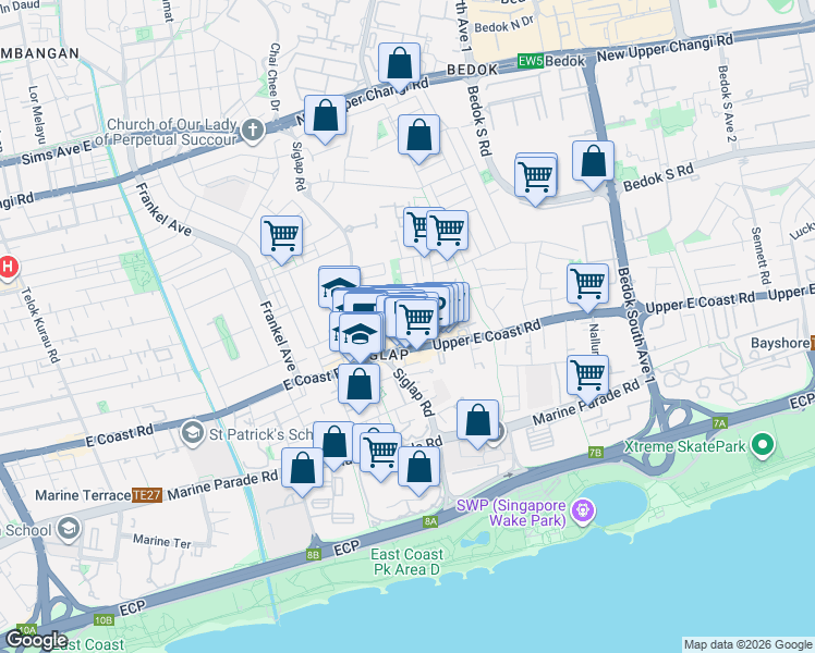 map of restaurants, bars, coffee shops, grocery stores, and more near in Singapore