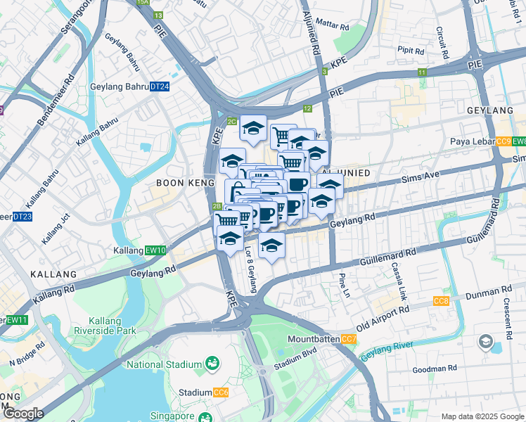 map of restaurants, bars, coffee shops, grocery stores, and more near in Singapore