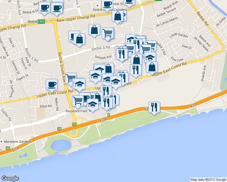 map of restaurants, bars, coffee shops, grocery stores, and more near in Singapore