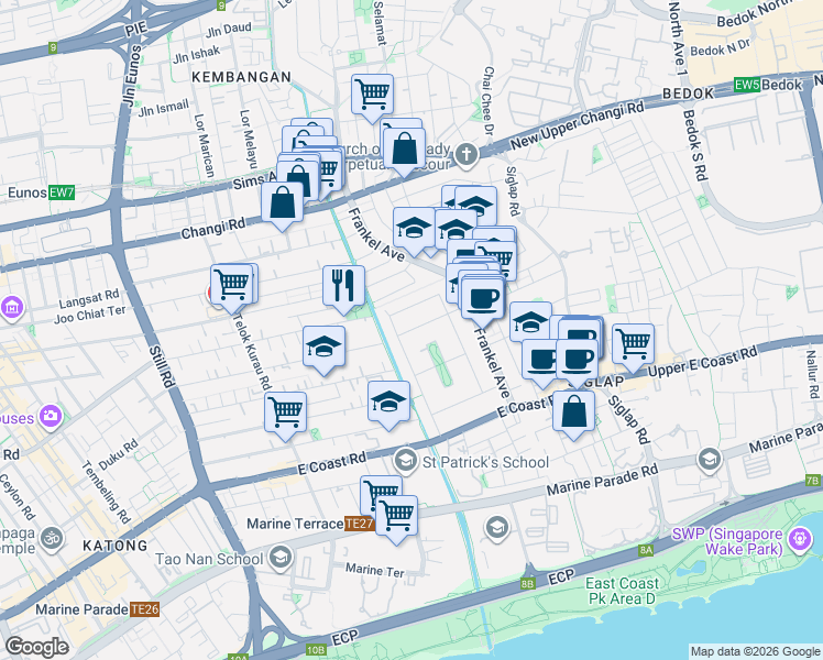 map of restaurants, bars, coffee shops, grocery stores, and more near in Singapore