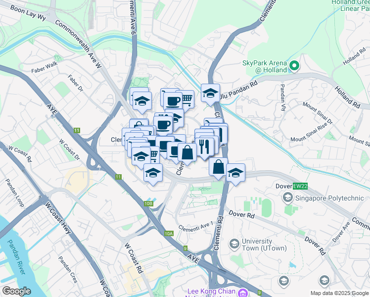 map of restaurants, bars, coffee shops, grocery stores, and more near in Singapore